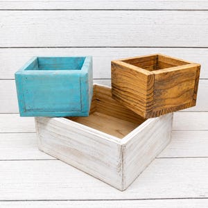Wooden Planter Box | Rustic Wood Box for Gardening & Wedding Centerpieces | Farmhouse Decor Storage Box | DIY Wood Crate