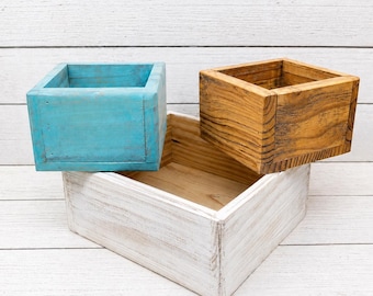 Wooden Planter Box | Rustic Wood Box for Gardening & Wedding Centerpieces | Farmhouse Decor Storage Box | DIY Wood Crate