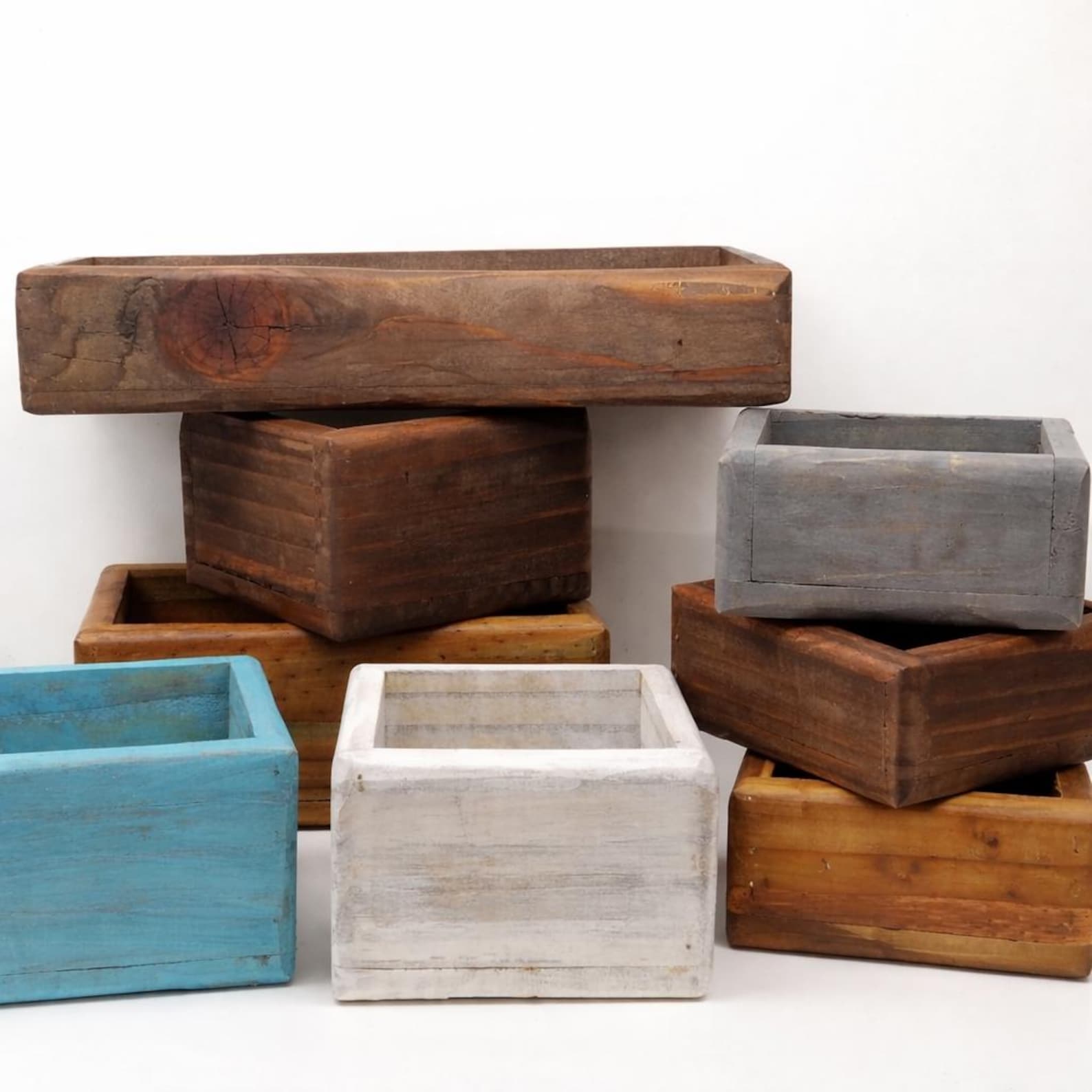 Wooden Planter Box | Rustic Wood Box for Gardening & Wedding ...