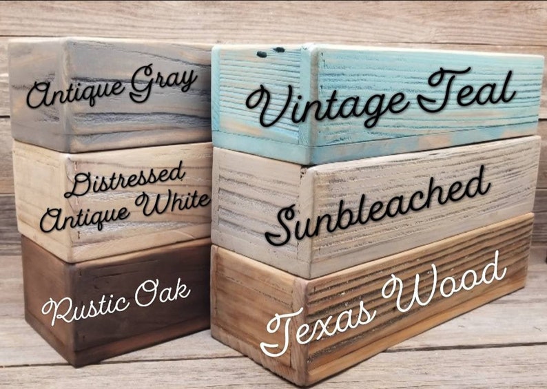 wood planter boxes in different sizes and colors.