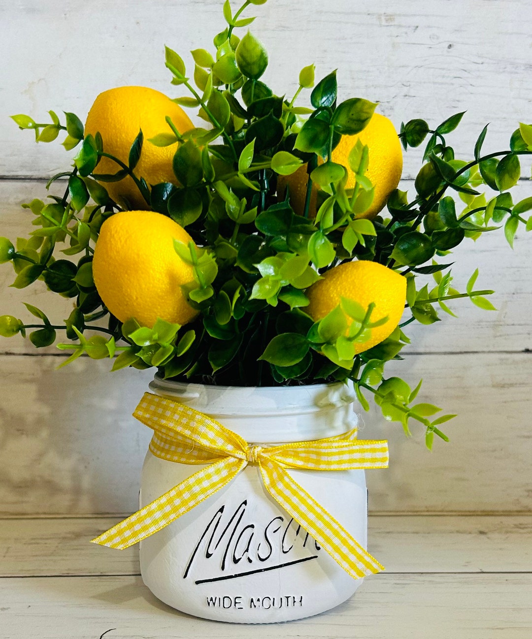 Lemon Centerpiece Farmhouse Lemon Decor Farmhouse Kitchen Etsy