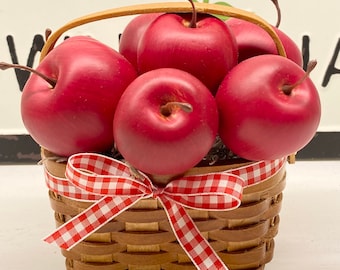 Kitchen Mini Apple Basket Decor: Farmhouse Tiered Tray Display