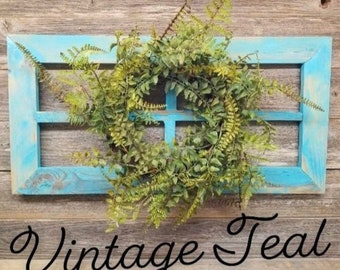 Antique Window Frame, Farmhouse Wreath, Rustic Window, Farmhouse Wall Decor, Rustic Wall Decor, Farmhouse Decor