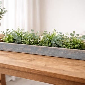 Long Wooden Planter Box | Outdoor Garden Planter | Rustic Farmhouse Planter | Raised Flower Box | Modern Wood Planter image 13