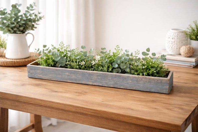 Long Wooden Planter Box | Outdoor Garden Planter | Rustic Farmhouse Planter | Raised Flower Box | Modern Wood Planter image 13