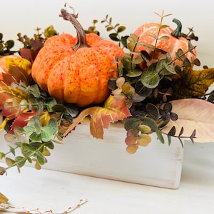 Fall Centerpiece, Fall Table Centerpiece, Thanksgiving Decor, Rustic Fall Table Decor, Pumpkin Floral Arrangement