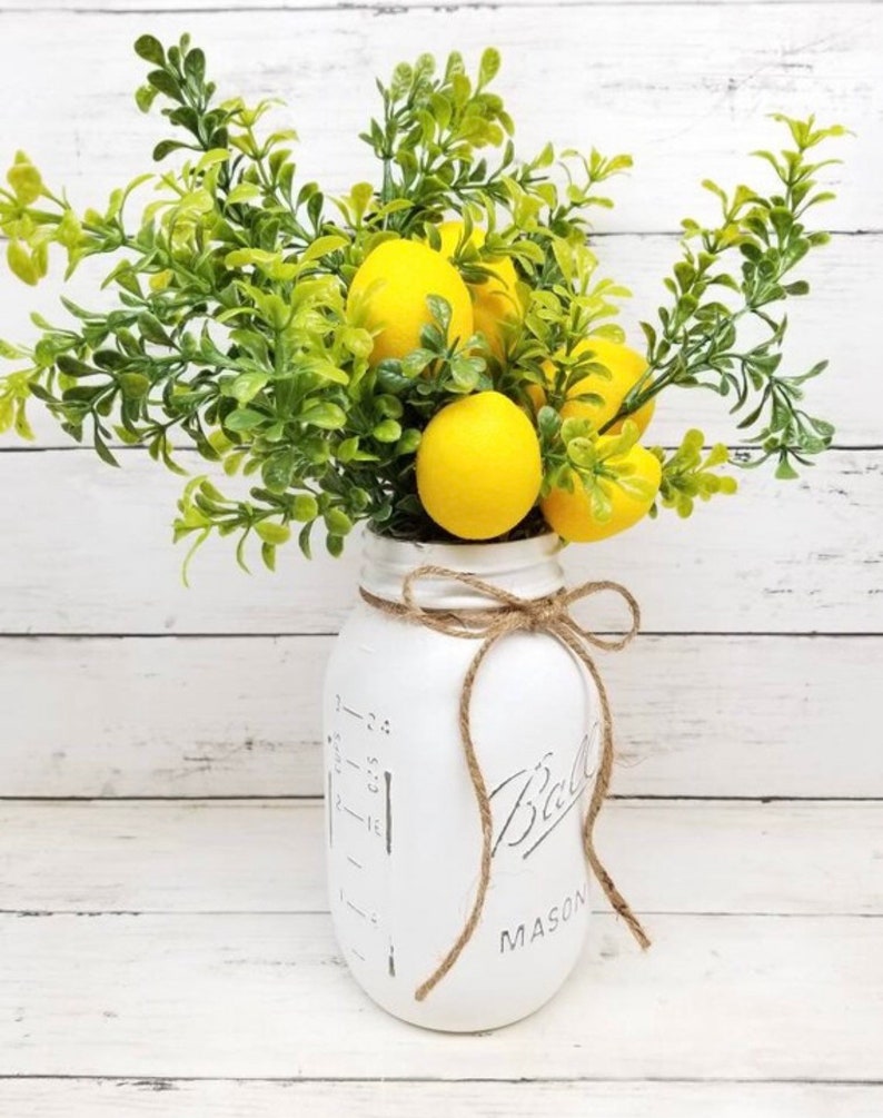 Farmhouse Centerpiece Lemon Decor Lemon Wedding Decor Etsy