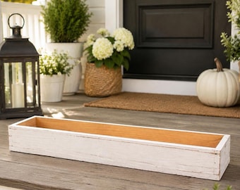 Long Wood Planter Box, Rustic Window Box, Succulent  Herb Garden, Outdoor Planter