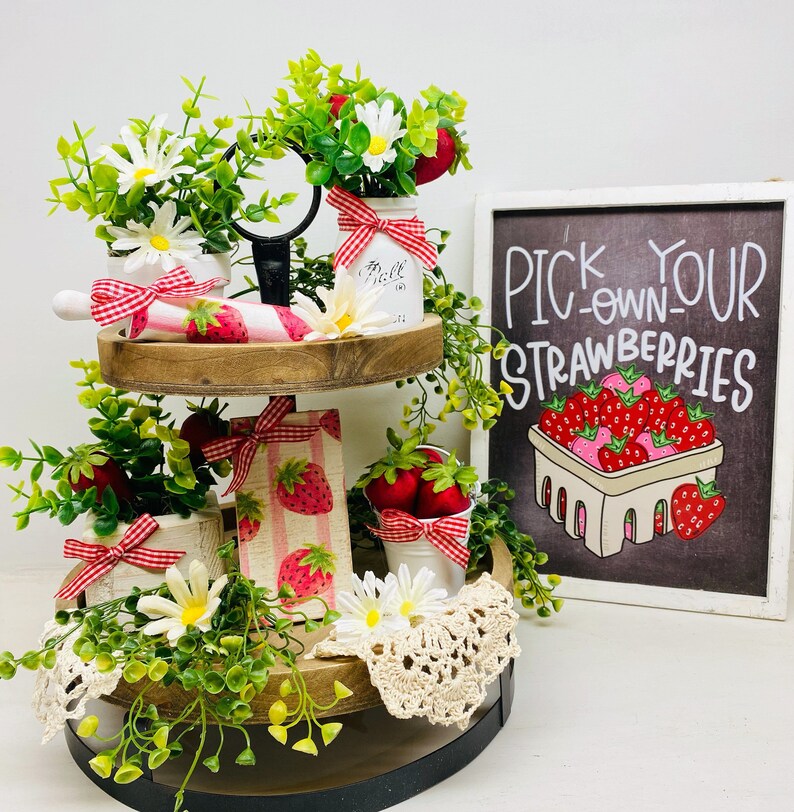 Tiered Tray Greenery Farmhouse Tray Decor Greenery Filler Etsy