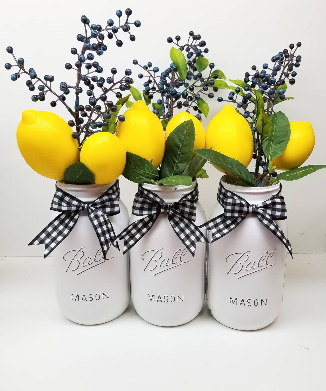 Farmhouse Centerpiece Lemon Mason Jar Lemons and Etsy