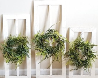 Antique Window Frame, Farmhouse Wreath, Greenery Wreath, Farmhouse Window, Farmhouse Wall Decor, Rustic Wall Decor, Farmhouse Decor