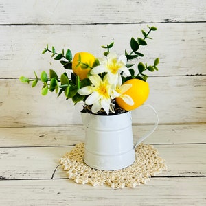 Lemon Decor, Lemon Tier Tray, Lemon Centerpiece, Lemon Floral Arrangement, Lemon Kitchen Decor, Lemon Bridal Shower Decor, Lemon Wedding