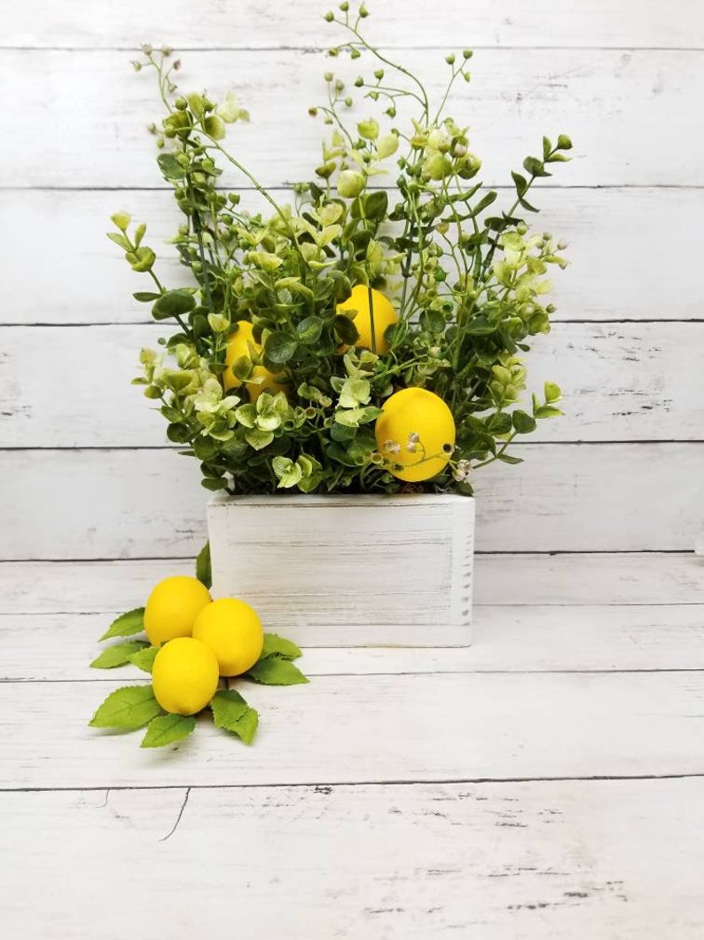 Lemon Decor Farmhouse Centerpiece Lemon Weddings Lemon Etsy