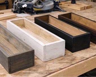 Rustic Wood Centerpiece Box for Table Decor | Farmhouse Planter Box | Wedding Table Centerpiece