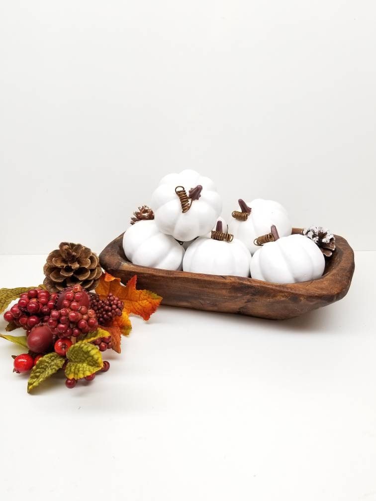 Decorative White Pumpkins for Fall Fall Tray Decor Tiered Etsy