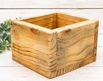 Rustic Wooden Planter Box | Farmhouse Wood Box Decor | Succulent Planter | Centerpiece Box | Distressed Wood Planter | Custom Colors