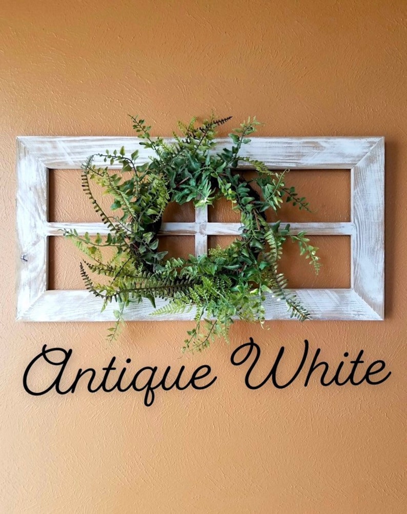 Set of Two Rustic Window Frames | Wall Decor With Greenery Wreaths ...