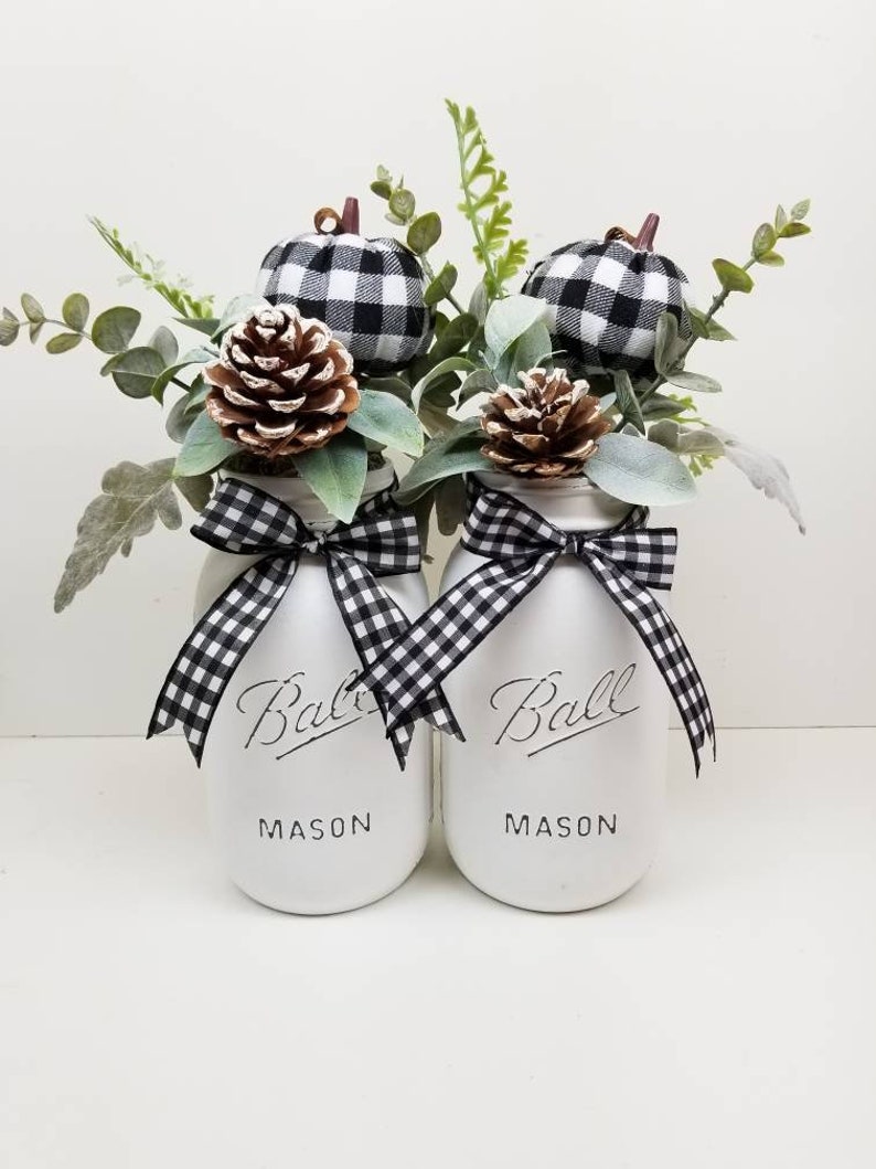 Buffalo Plaid Decor Fall Centerpiece Fall Decor Buffalo Etsy