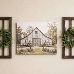 Set of Two Wood Window Frames with Wreath, Cottagecore Wall Decor, Rustic Wall Decor, Farmhouse Wall Decor