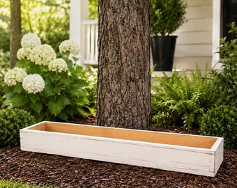 Long Wood Planter Box, Rustic Window Box, Succulent  Herb Garden, Outdoor Planter