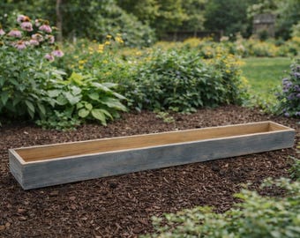 Long Wooden Planter Box | Outdoor Garden Planter | Rustic Farmhouse Planter | Raised Flower Box | Modern Wood Planter