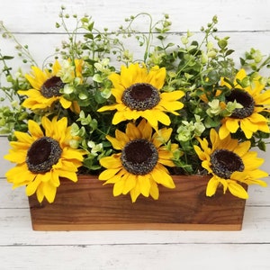 Sunflower Centerpiece, Sunflower Decor, Rustic Centerpiece, Sunflower Kitchen Decor, Sunflower Home Decor, Sunflower Home Decor image 4