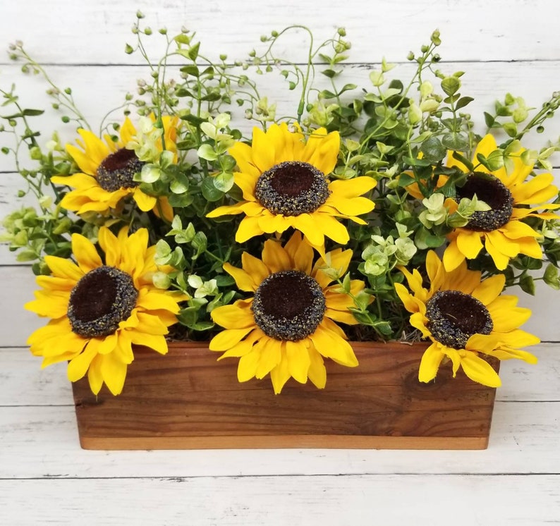 Sunflower Centerpiece, Sunflower Decor, Rustic Centerpiece, Sunflower Kitchen Decor, Sunflower Home Decor, Sunflower Home Decor image 4