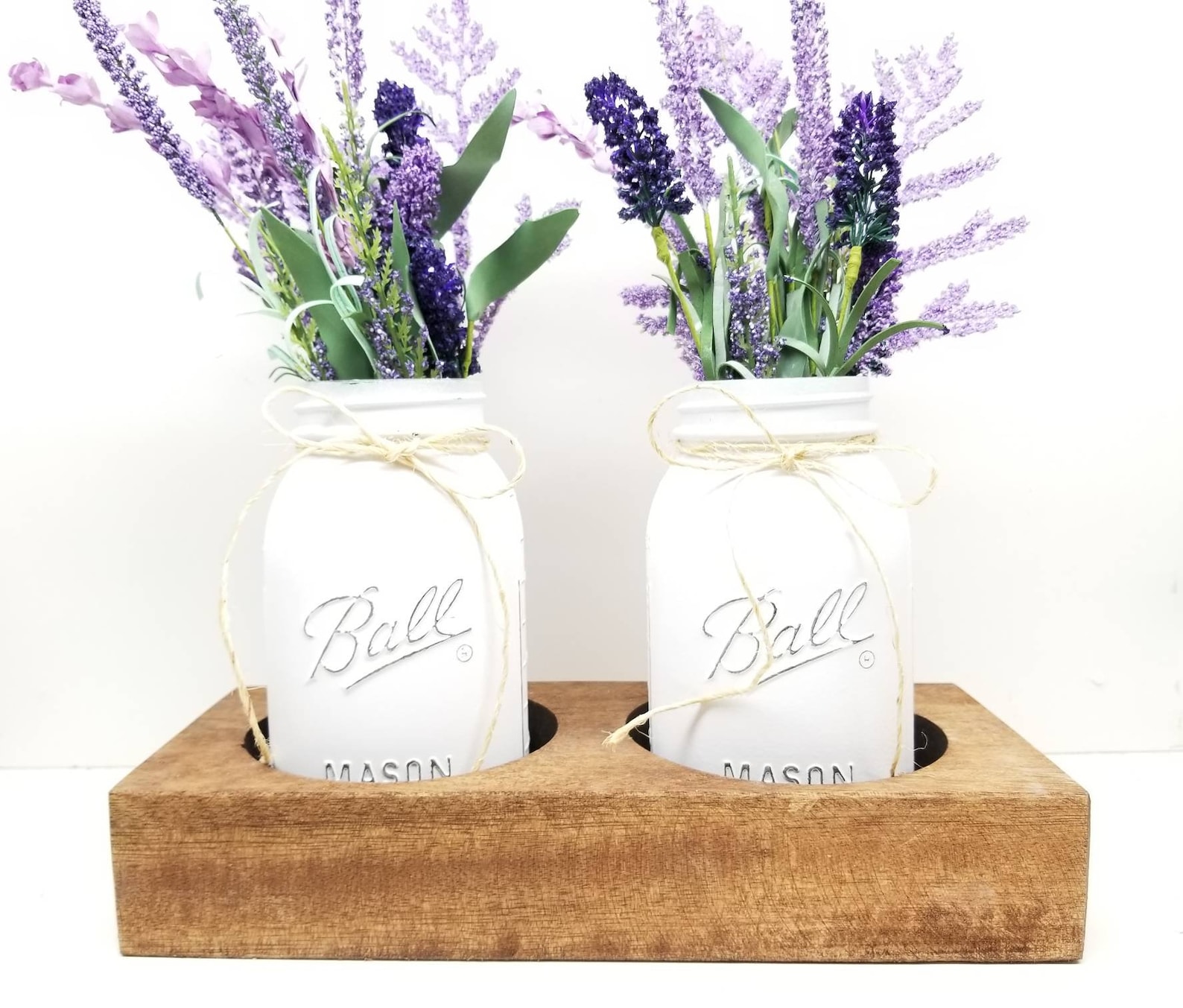 Lavender Mason Jar Centerpiece Farmhouse Lavender Decor Etsy