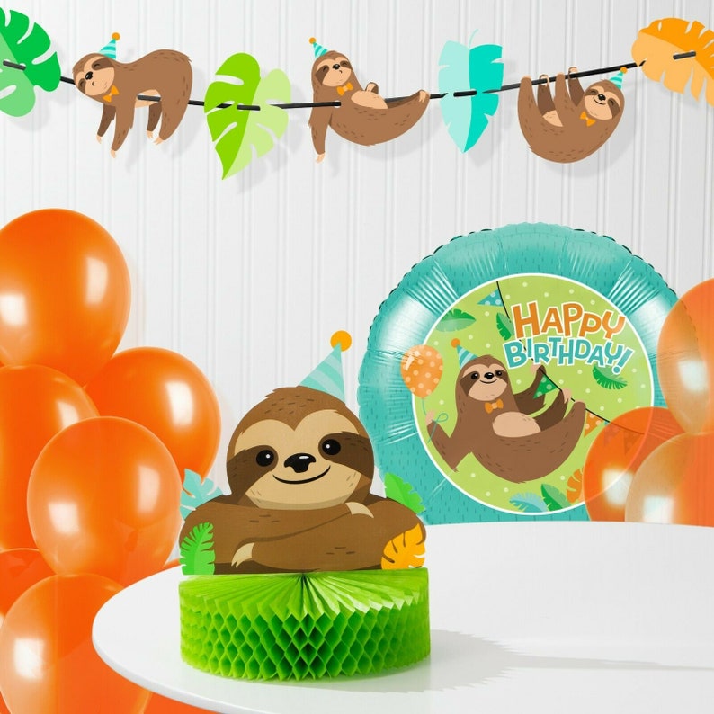 Sloth Birthday Decorations Kit Party Supplies Etsy