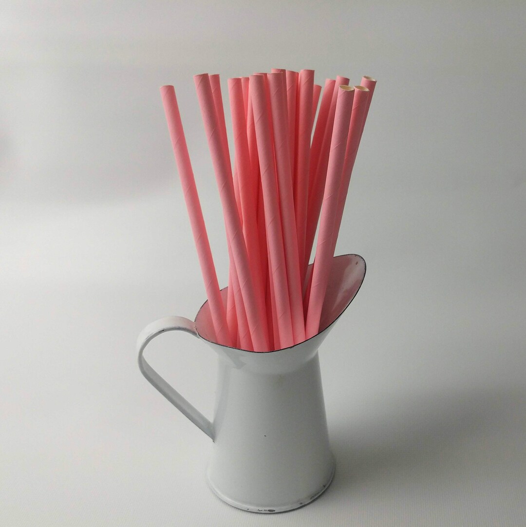 Pink Solid Paper Straws, Pink Straws, Party Straws Etsy
