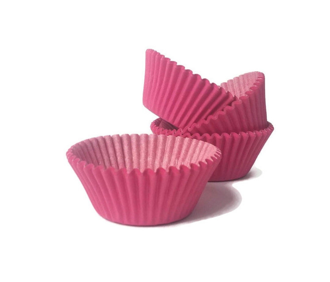 Pink Cupcake Liners Deep Pink Baking Cups Pink Cupcake Etsy