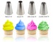 Extra Large Cupcake/Cake Decorating Tip Set, 4 XL Classic Stainless Steel Professional Icing Tips for DIY Frosting 
