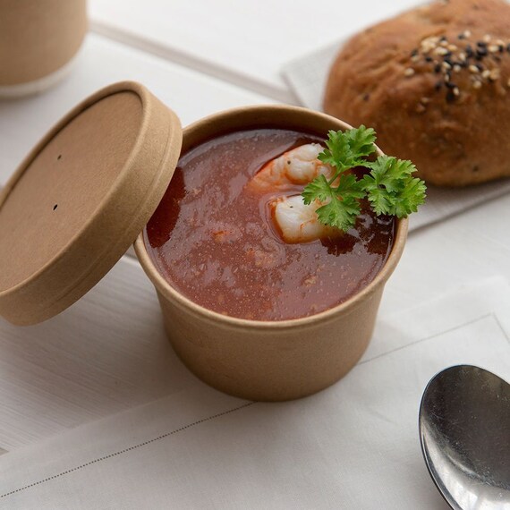 Hot Cold Cup ,kraft Paper Food Containers With Vented Lids,