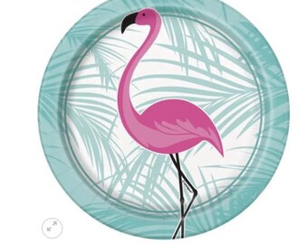 Pink Flamingo Plates 7″ 8CT