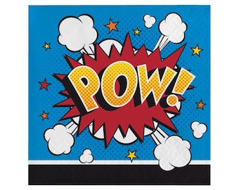 Superhero Napkins , Party Supplies, Superhero Party  Birthday Decorations, Superhero Birthday Napkins