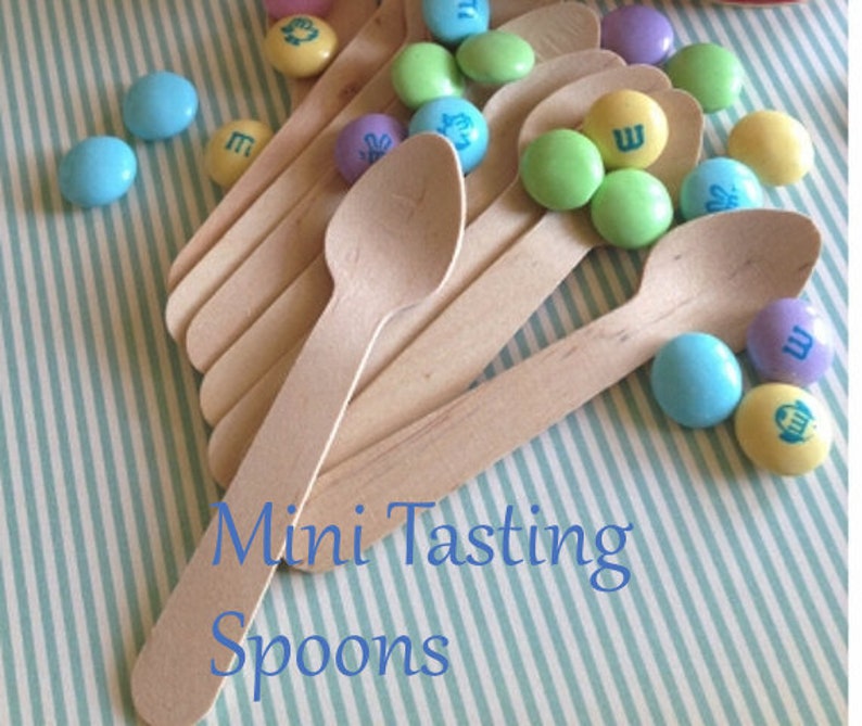 48 Wooden Dessert Spoons Mini Tasting Spoons 100 Etsy