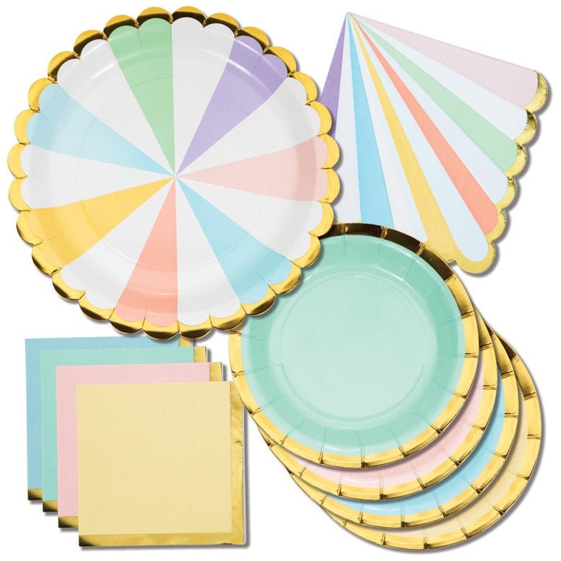Pastel Party Plates Ice Cream Birthday Party Decoration Etsy