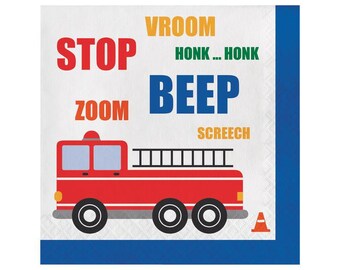 Transportation Party Napkins  Truck  Birthday, Automobiles Party, Traffic Jam Party