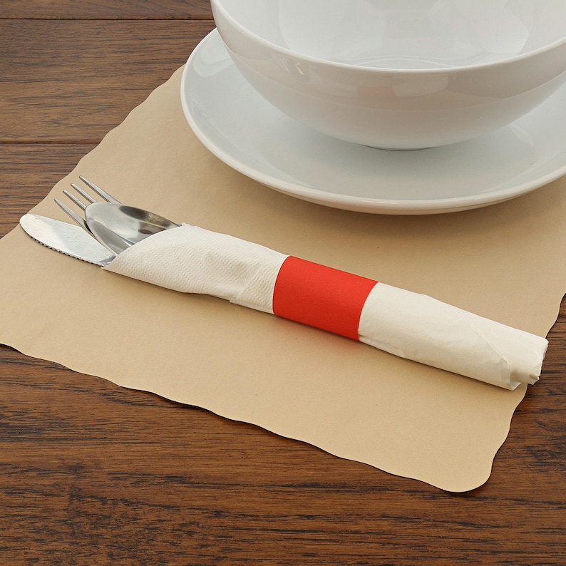 RED SOLID SelfAdhesive Paper Napkin Holders Rings Wedding Etsy