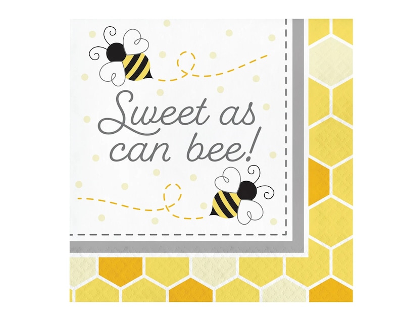 Honey Bee Party Napkins Bee Baby Shower Bee Party Supplies Bee Napkins