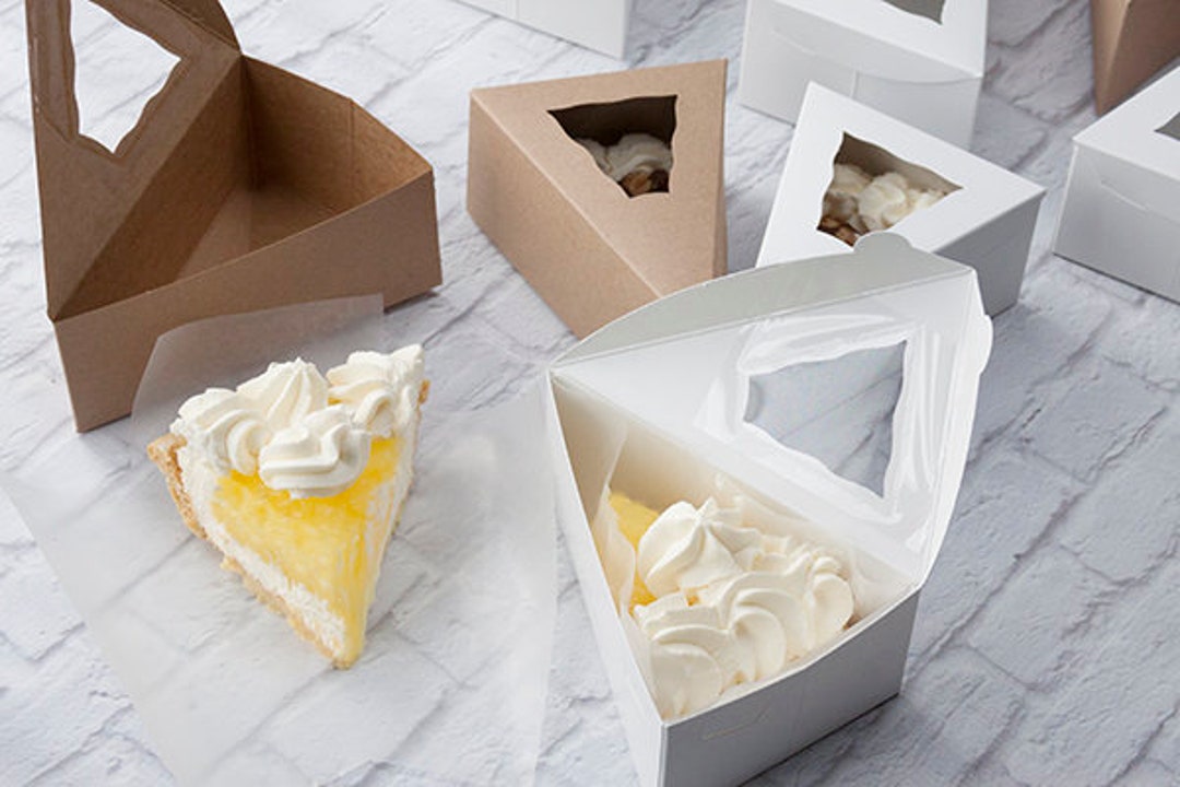 Pie Box 12 White Pie Slice Boxes With Attached Window Lid Etsy