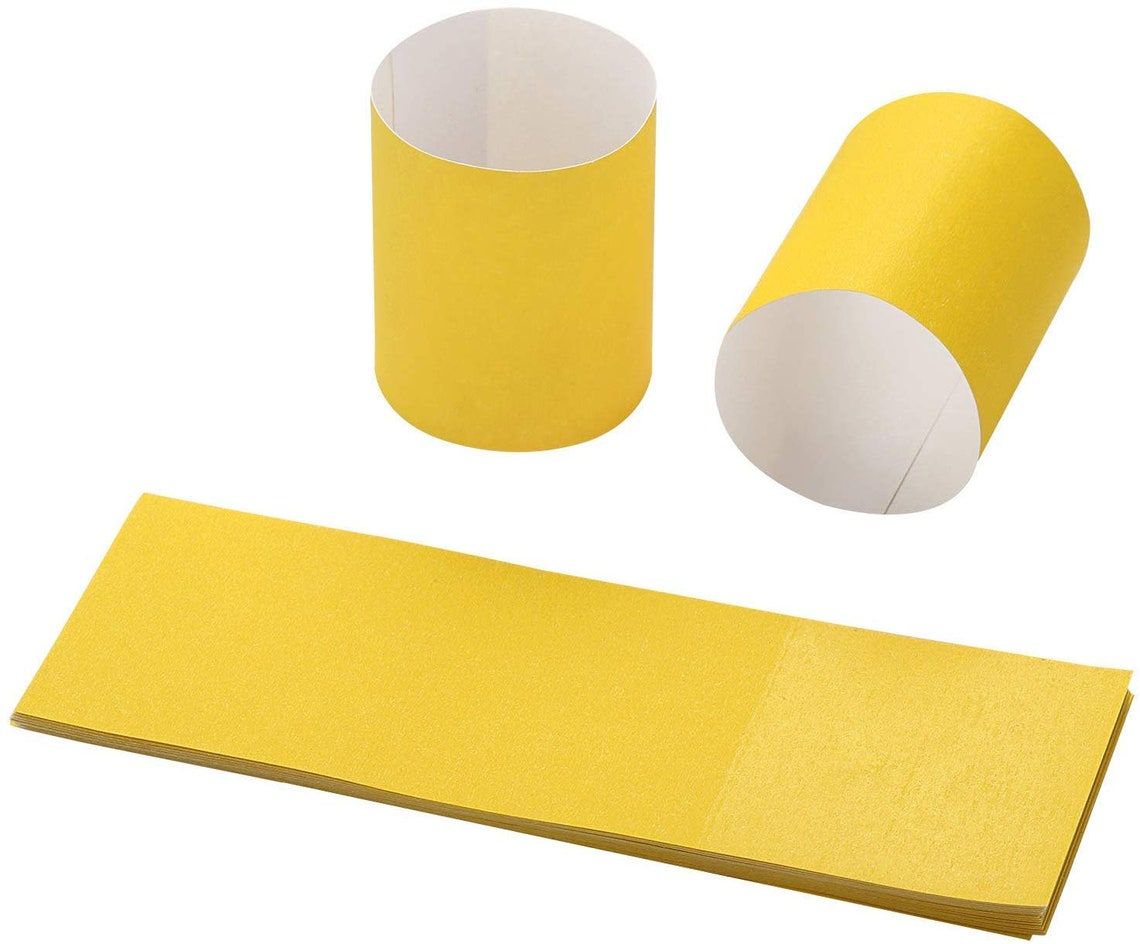 YELLOW SOLID SelfAdhesive Paper Napkin Holders Rings Wedding Etsy