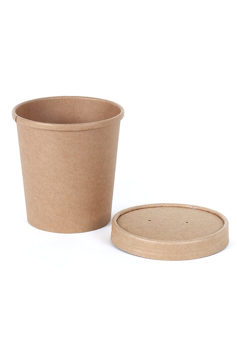 Hot Cold Cup kraft Paper Food Containers With Vented Lids Etsy