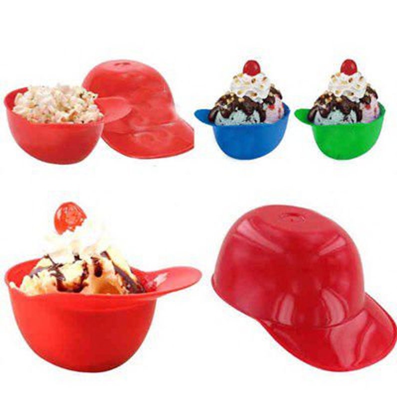 8 oz.RED Color Mini Baseball Helmet Ice Cream / Snack Bowl Etsy