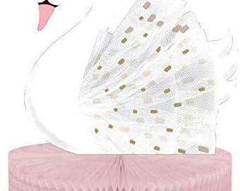 Swan Honeycomb Centerpiece –  Birthday Party Table Decoration