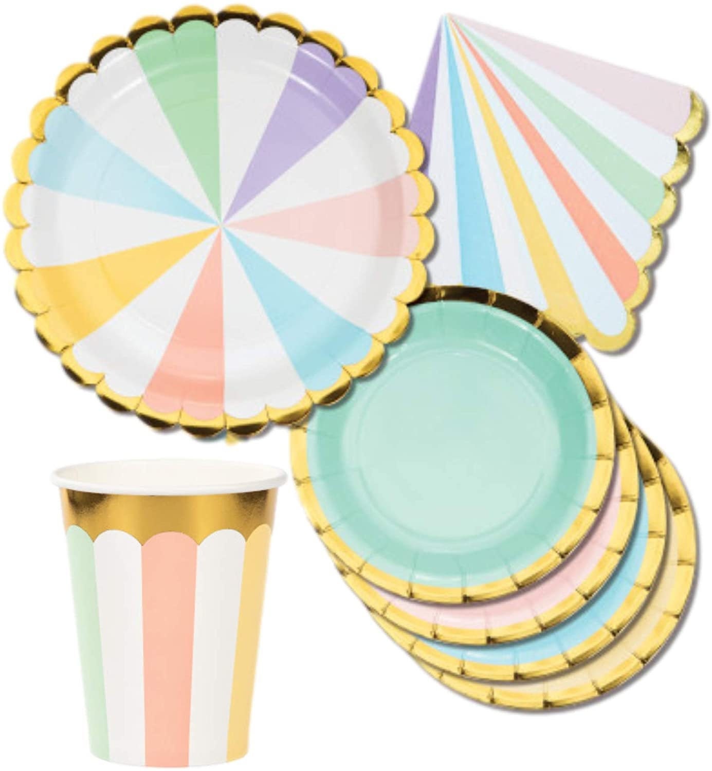 Pastel Party Dinnerware Bundle Plates Napkins Cups 8ct Etsy