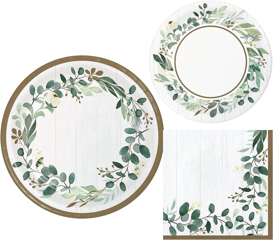 Eucalyptus Greenery Themed Party Supplies - Bundle Includes Paper ...
