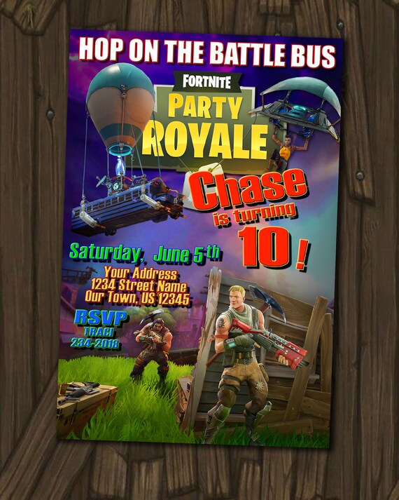 Fortnite Birthday Party Invitation Custom made to order DIY Etsy