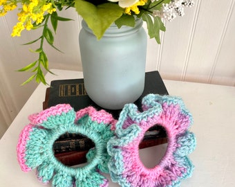 Sparkly Crocheted Hair Scrunchie, Two for one