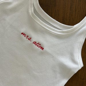 Embroidered “Mrs.” Tank